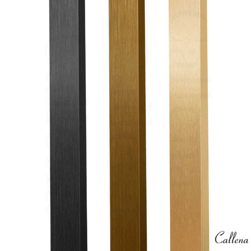 Oglinda 150x40cm de podea/perete, bronz metalizat, cu suport, cu picior, aluminiu, Callena - imagine 3