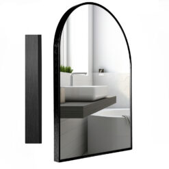 Oglinda baie arcada, 91x61cm, negru metalizat, aluminiu, Callena