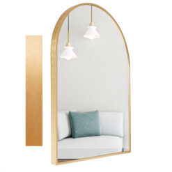 Oglinda baie arcada, 91x61cm, auriu metalizat, aluminiu, Callena