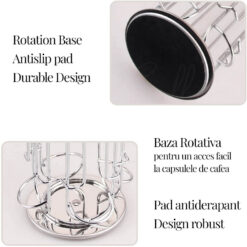 Alternative view of Suport 32 capsule cafea Dolce Gusto, otel, vertical, argintiu, 42x11cm, Callena