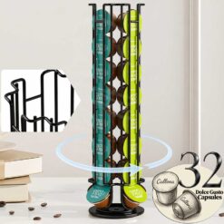 Suport 32 capsule cafea Dolce Gusto, otel, vertical, negru, 42x11cm, Callena