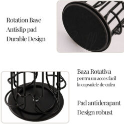 Alternative view of Suport 32 capsule cafea Dolce Gusto, otel, vertical, negru, 42x11cm, Callena