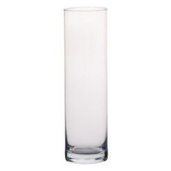 Vaza decorativa, forma cilindru, sticla, transparenta, 8x28cm