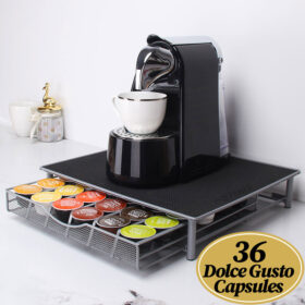 Suport 36 capsule cafea Dolce Gusto, orizontal, otel, 39x35 cm, Callena