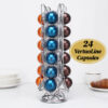 Suport 24 capsule cafea Nespresso Vertuo Line, argintiu, otel, 39x12cm, Callena Suport 24 capsule cafea Nespresso Vertuo Line, argintiu, otel, 39x12cm, Callena