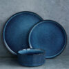 Serviciu de masa,12 piese, ceramica glazurata albastra