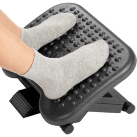 Suport picioare birou, suport ergonomic si reglabil pe inaltime si inclinare, negru, pentru acasa, birou, 46x35x11cm, Callena