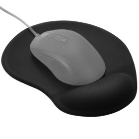 Mousepad ergonomic cu gel si suport incheietura, pentru gaming si birou, negru, 23x20 cm, Callena