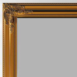 Oglinda mare de perete/podea, vintage, lemn eucalipt, auriu antichizat, 162x72cm