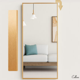 Oglinda mare, rama aurie, 170x65cm, vertical/orizontal, oglinda décor, de perete sau podea