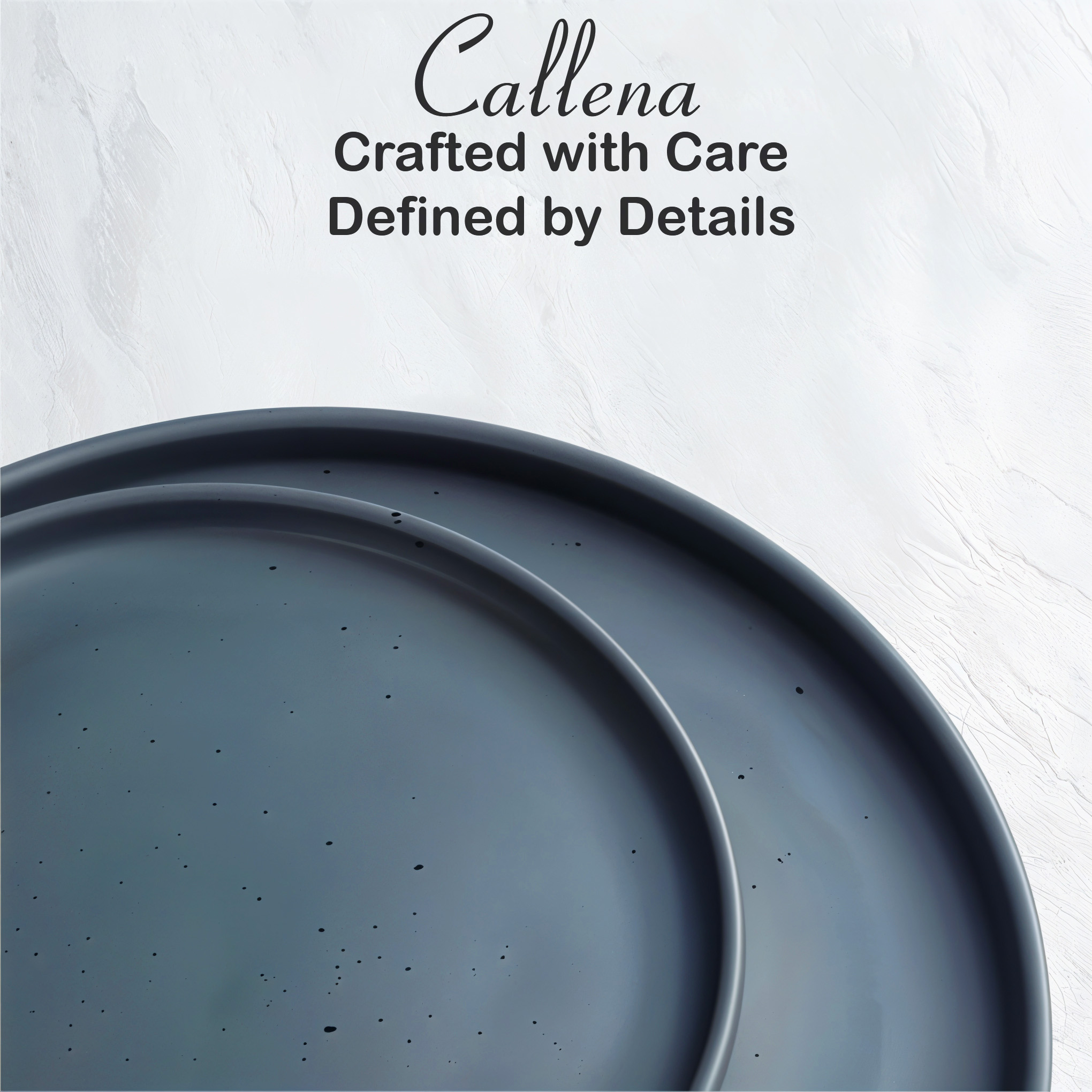 Set vesela, serviciu de masa cu 12 farfurii, boluri din ceramica, albastru inchis cu puncte negre, Callena Nordic Simplicity Set vesela, serviciu de masa cu 12 farfurii, boluri din ceramica, albastru inchis cu puncte negre, Callena Nordic Simplicity - imagine 8