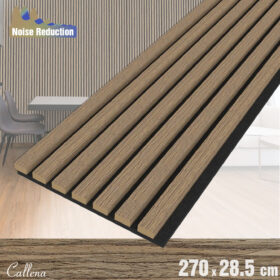 Riflaj decorativ acustic, MDF, furnir, pasla, panou riflaj lemn de perete, interior, living, hol,  nuc deschis, Riflaj Maro, 2700x285mm, 0.77 m², Callena