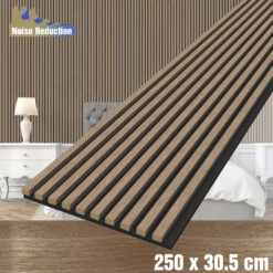 Riflaj decorativ acustic, MDF, furnir, pasla, panou riflaj lemn de perete, interior, living, hol, mahon, Riflaj Maro, 2500x305mm, 0.76 m², Callena