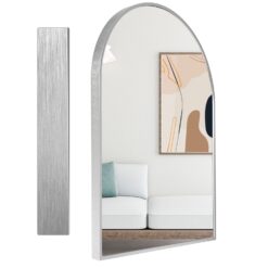 Oglinda baie arcada, 91x61cm argintiu, aluminiu, Callena