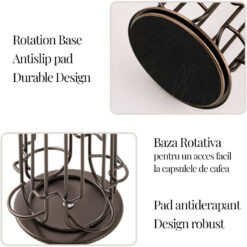 Alternative view of Suport 32 capsule cafea Dolce Gusto, otel, vertical, bronz, 42x11 cm, Callena