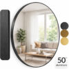 Oglinda rotunda 70cm, cu rama Aurie, oglinda de perete, decorativa, pentru hol, sufragerie, living baie, din aluminiu, Callena86