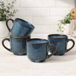 Set 4 cani, ceramica glazurata, 340ml, Callena Golden Eclipse Set 4 cani, ceramica glazurata, 340ml, Callena Golden Eclipse