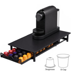 Suport 40 capsule cafea Nespresso Original Line, Lavazza Blue, negru, metal, tip sertar, orizontal, 43x23cm, Callena Suport 40 capsule cafea Nespresso Original Line, Lavazza Blue, negru, metal, tip sertar, orizontal, 43x23cm, Callena