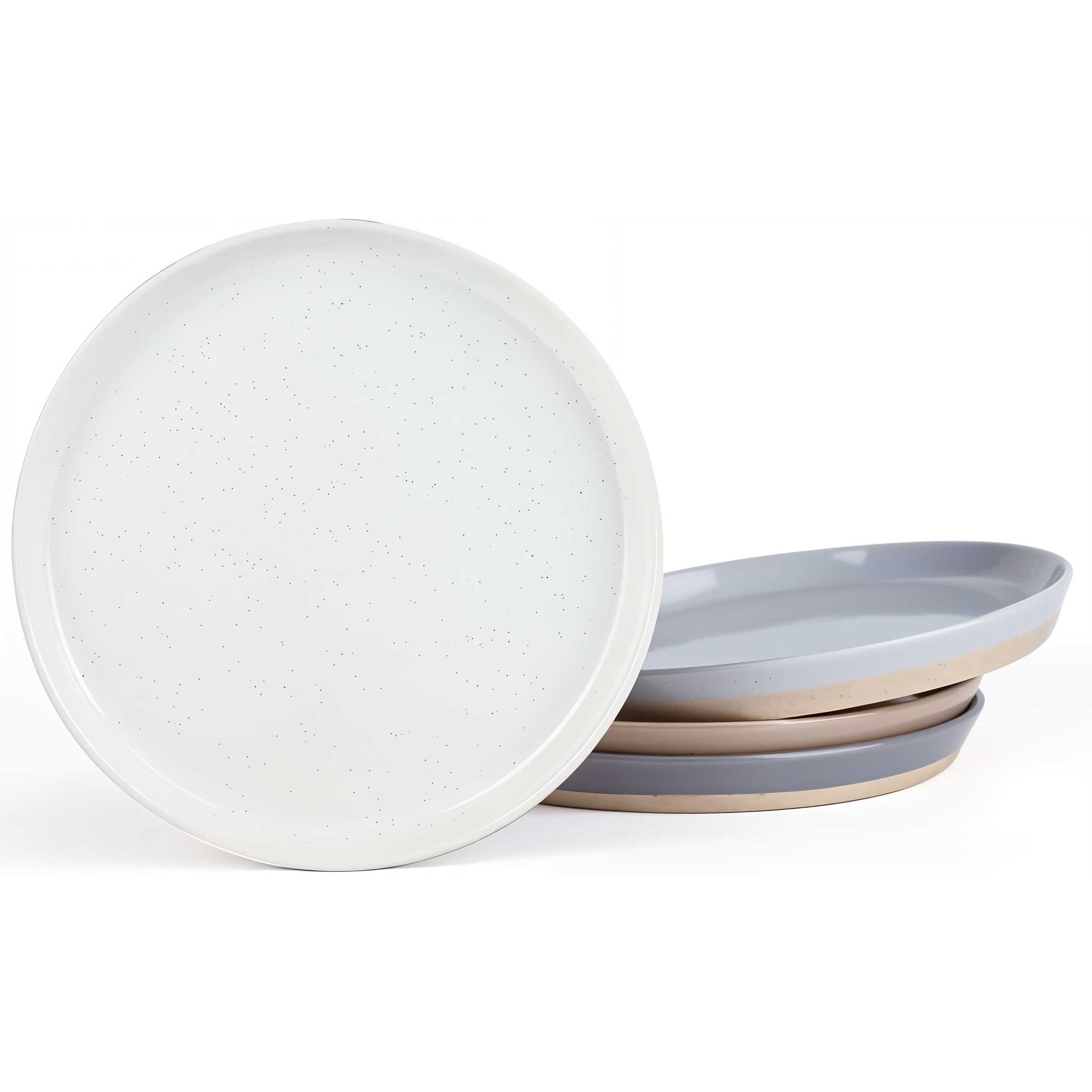 Set 4 farfurii intinse, ceramica, 20 cm, mix culori puncte negre si baza mata, Callena Saturn Set 4 farfurii intinse, ceramica, 20 cm, mix culori puncte negre si baza mata, Callena Saturn - imagine 9