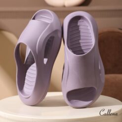 Papuci de casa, plaja, unisex, ergonomici, talpa antiderapanta groasa si lata, violet, Callena