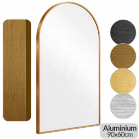 Oglinda arcada, 90x60cm, oglinda de perete, decorativa, décor, cu rama Bronz, pentru hol, dormitor, aluminiu, Callena