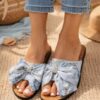 Papuci dama casual, eleganti, comozi, papuci de casa, eleganti, talpa pluta si fundita, albastru, Callena