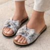 Papuci dama casual, eleganti, comozi, papuci de casa, eleganti, talpa pluta si fundita, albastru, Callena