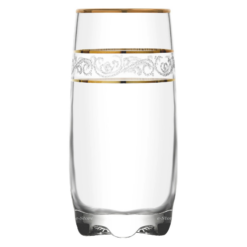 Alternative view of Set 6 pahare de apa, inalte cu aura aurie, 390 ml, Callena