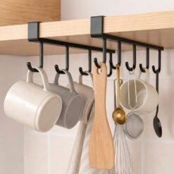 Alternative view of Set 2 suporti cani, cesti,  suport ustensile bucatarie, lingura, din otel, negru, universal 30x8x2 cm, Callena