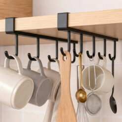 Set 2 suporti cani, cesti, suport ustensile bucatarie, lingura, din otel, negru, universal 30x8x2 cm, Callena Set 2 suporti cani, cesti, suport ustensile bucatarie, lingura, din otel, negru, universal 30x8x2 cm, Callena