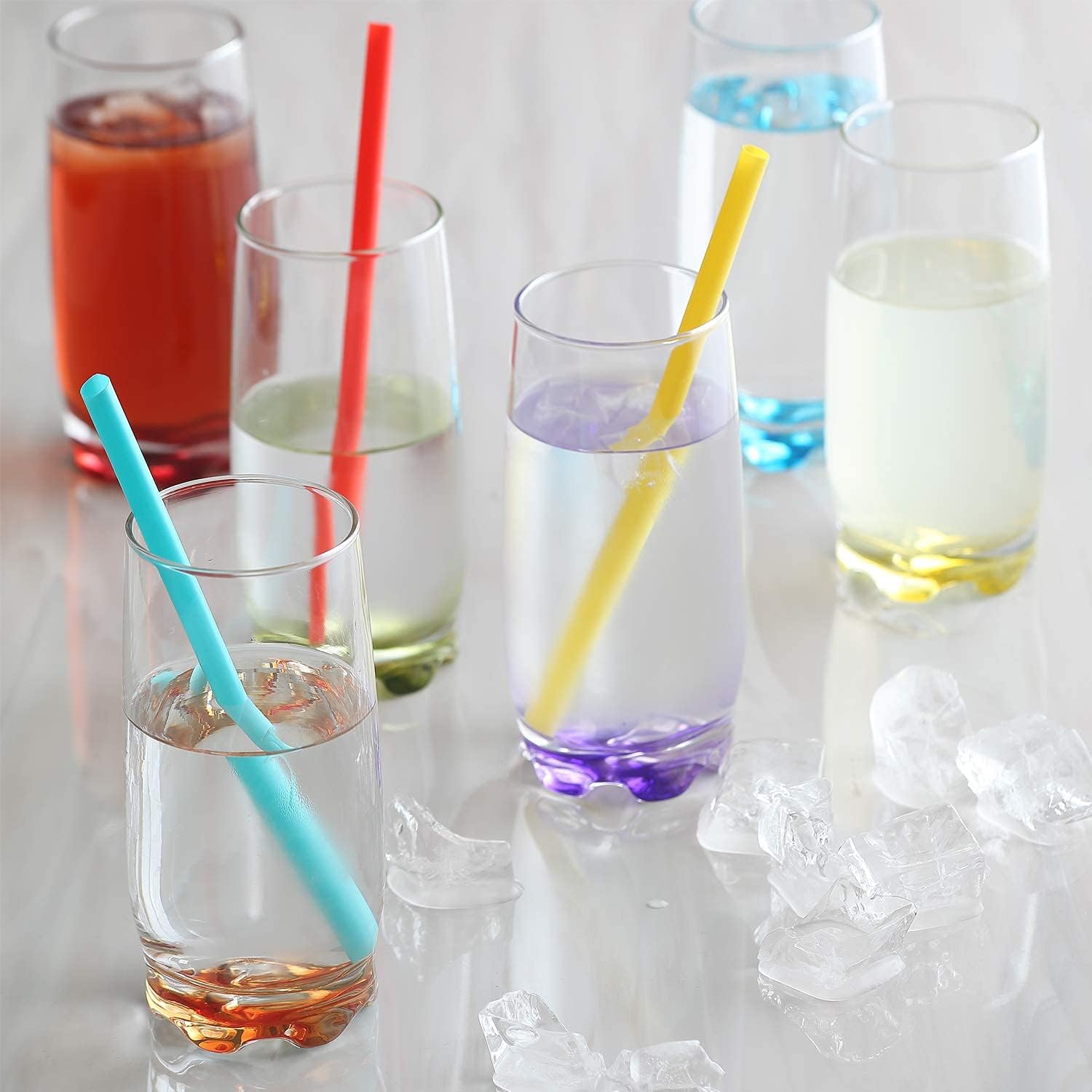 Set 6 pahare apa, inalte, cu baza colorata, 390ml Set 6 pahare apa, inalte, cu baza colorata, 390ml - imagine 3