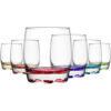 Set 6 pahare apa, inalte, cu baza colorata, 390ml Set 6 pahare apa, inalte, cu baza colorata, 390ml