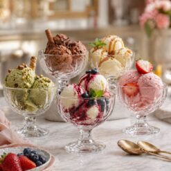 Alternative view of Set 6 cupe inghetata, cu picior, sticla, 300ml