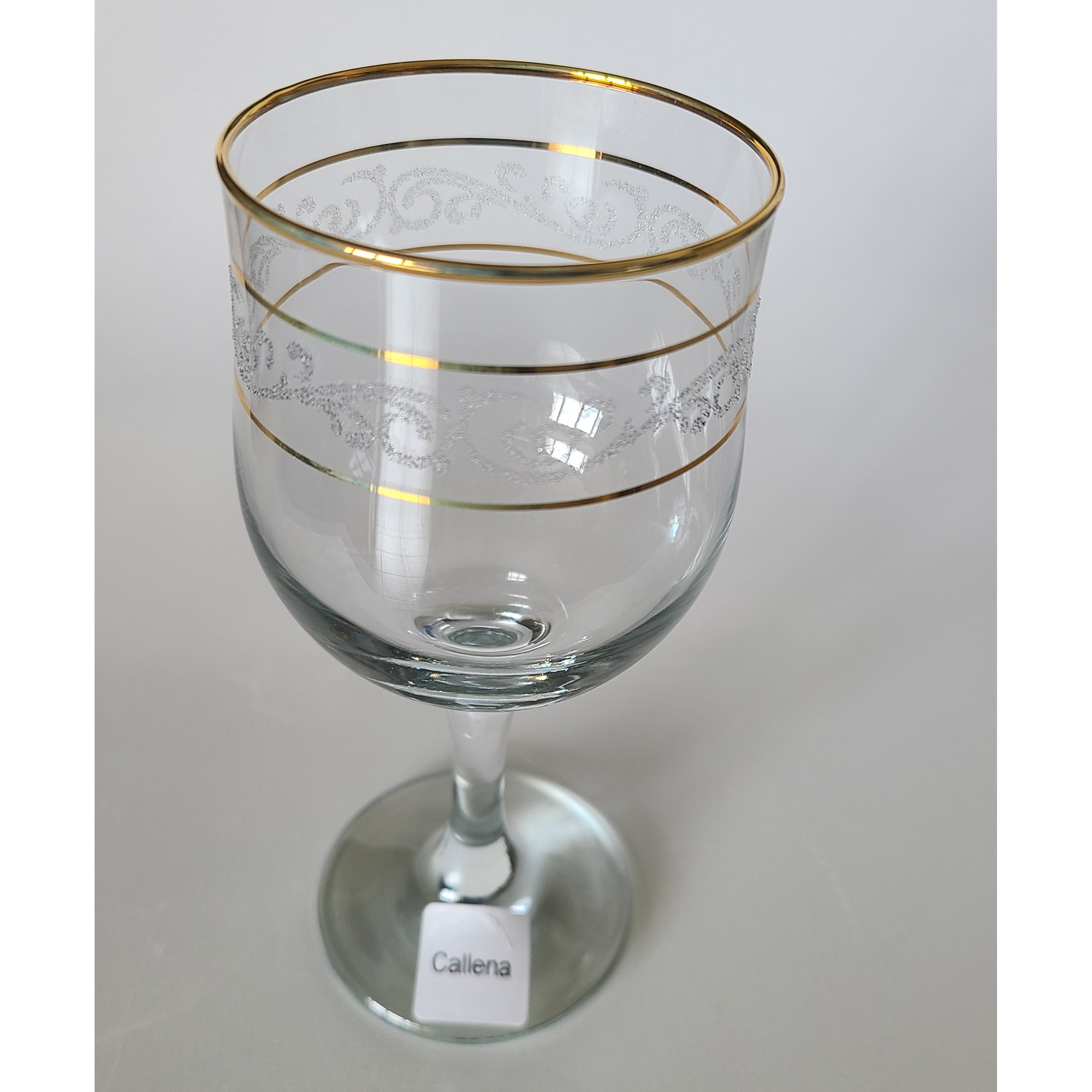 Set 6 pahare de vin, aura aurie, cu picior, 320ml, Callena Set 6 pahare de vin, aura aurie, cu picior, 320ml, Callena - imagine 4